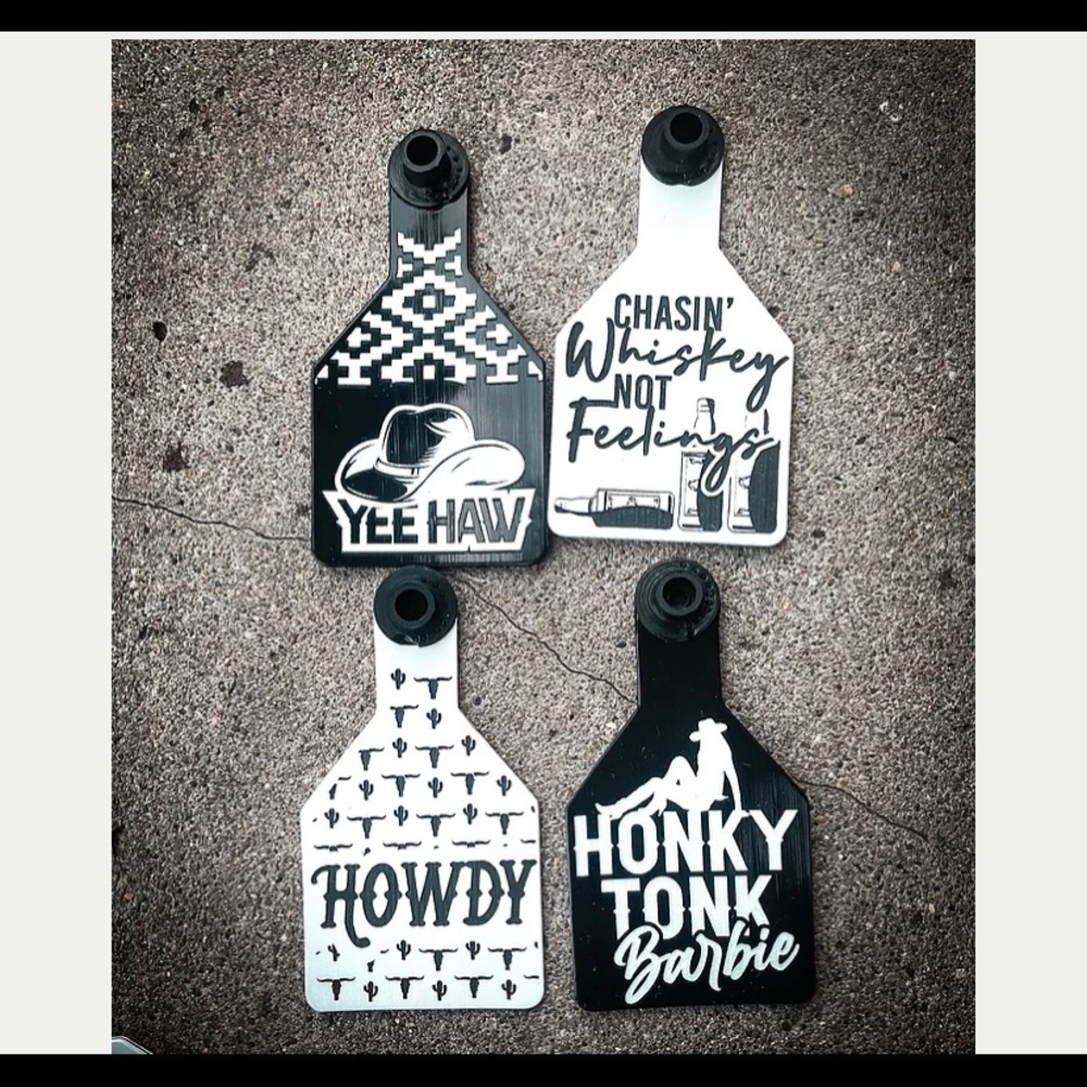 Cattle Tag Engraved keychains